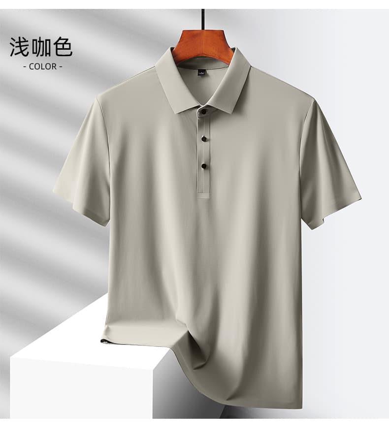 얼음 실크 없음 흔적 POLO 셔츠 남성 반팔 여름 비즈니스 캐주얼 단색 폴로 칼라 속도 건조한 통기성 무료 뜨거운 맨위 상세 이미지 30