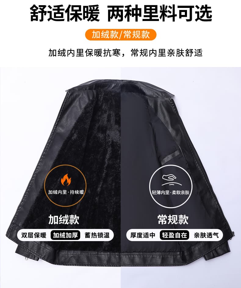 국경 간 새로운 트렌드 폴로 칼라 가죽 자켓 남자 봄 가을 소프트 스킨 몸매 가꾸기 지퍼 주머니 다용도 캐주얼 오토바이 가죽 재킷 상세 이미지 6