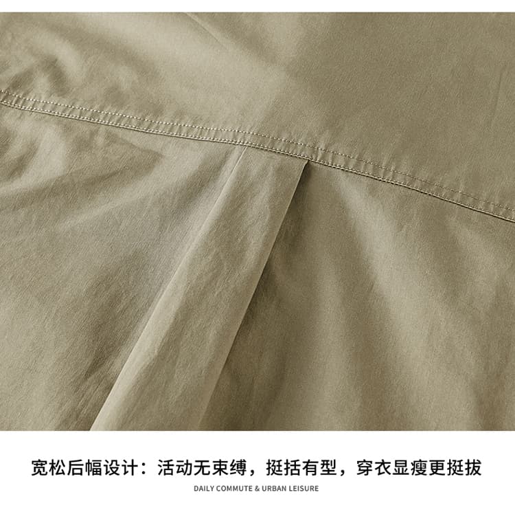 남성 새로운 워싱 순면 반팔 셔츠 아메리칸 워크웨어 반팔 셔츠 루즈핏 패션 다용도 맨위 오픈 가디건 상세 이미지 17