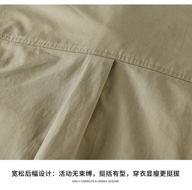 남성 새로운 워싱 순면 반팔 셔츠 아메리칸 워크웨어 반팔 셔츠 루즈핏 패션 다용도 맨위 오픈 가디건 상세 이미지 16