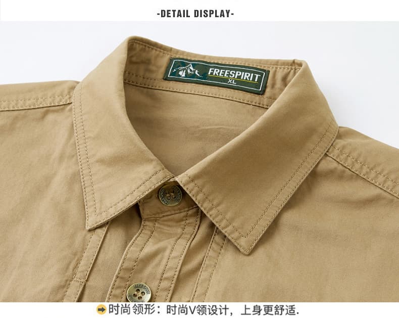 남성 새로운 워싱 순면 반팔 셔츠 아메리칸 워크웨어 반팔 셔츠 루즈핏 패션 다용도 맨위 오픈 가디건 상세 이미지 16