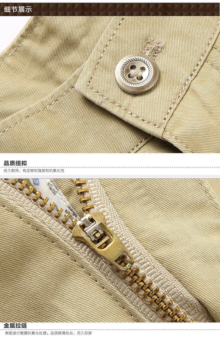 개체 봄 가을 얇은 스타일 순면 남성 캐주얼 바지 루즈핏 면 100% 중년 남성용 바지 아빠 로드 중 스트레이트 비즈니스 긴 바지 상세 이미지 15