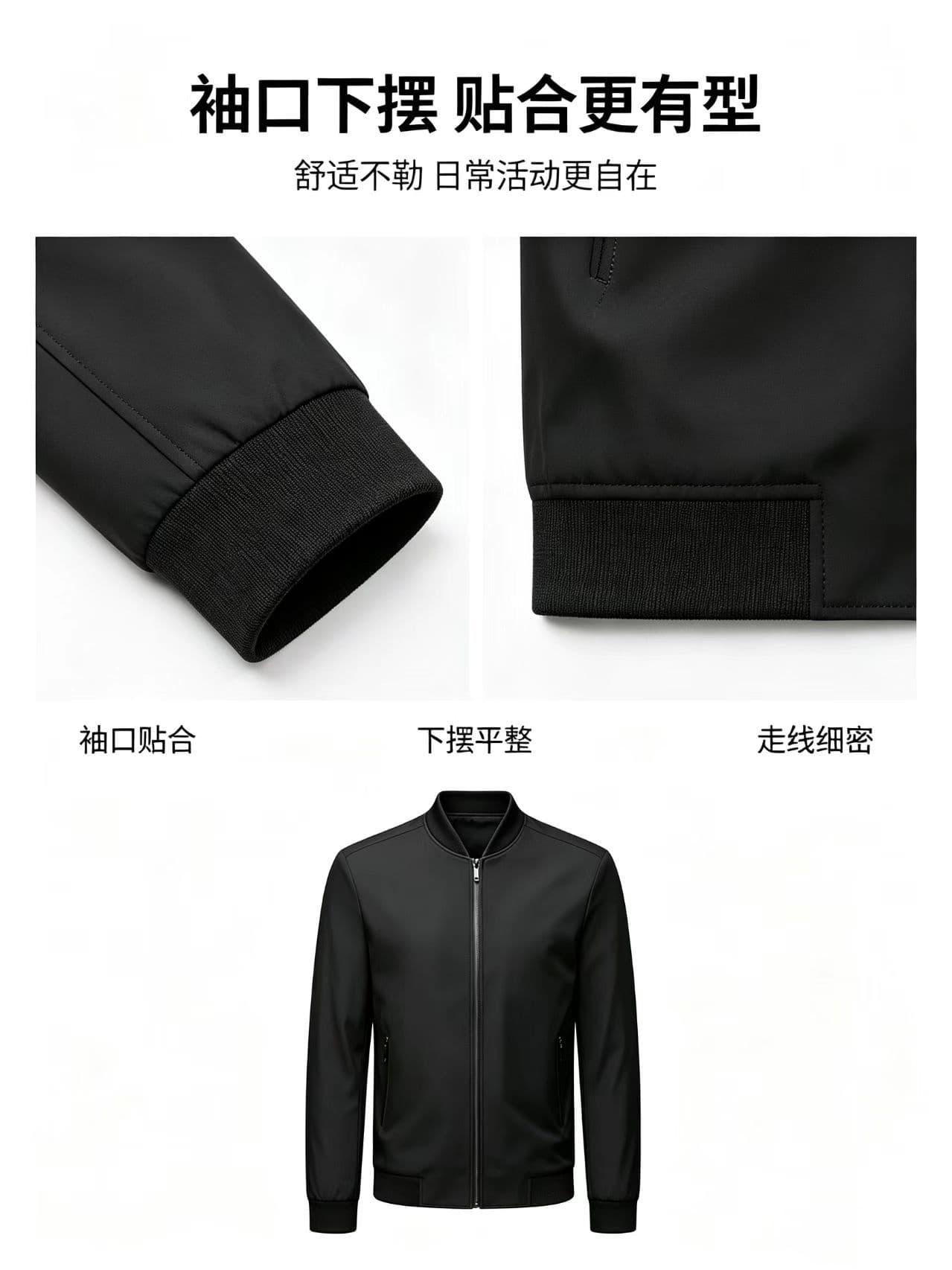 개체 봄 가을 새로운 남성 재킷 캐주얼 스탠드 칼라 재킷 루즈핏 중년 아빠 로드 중 트렌드 백 잡아라. 옷 상세 이미지 10