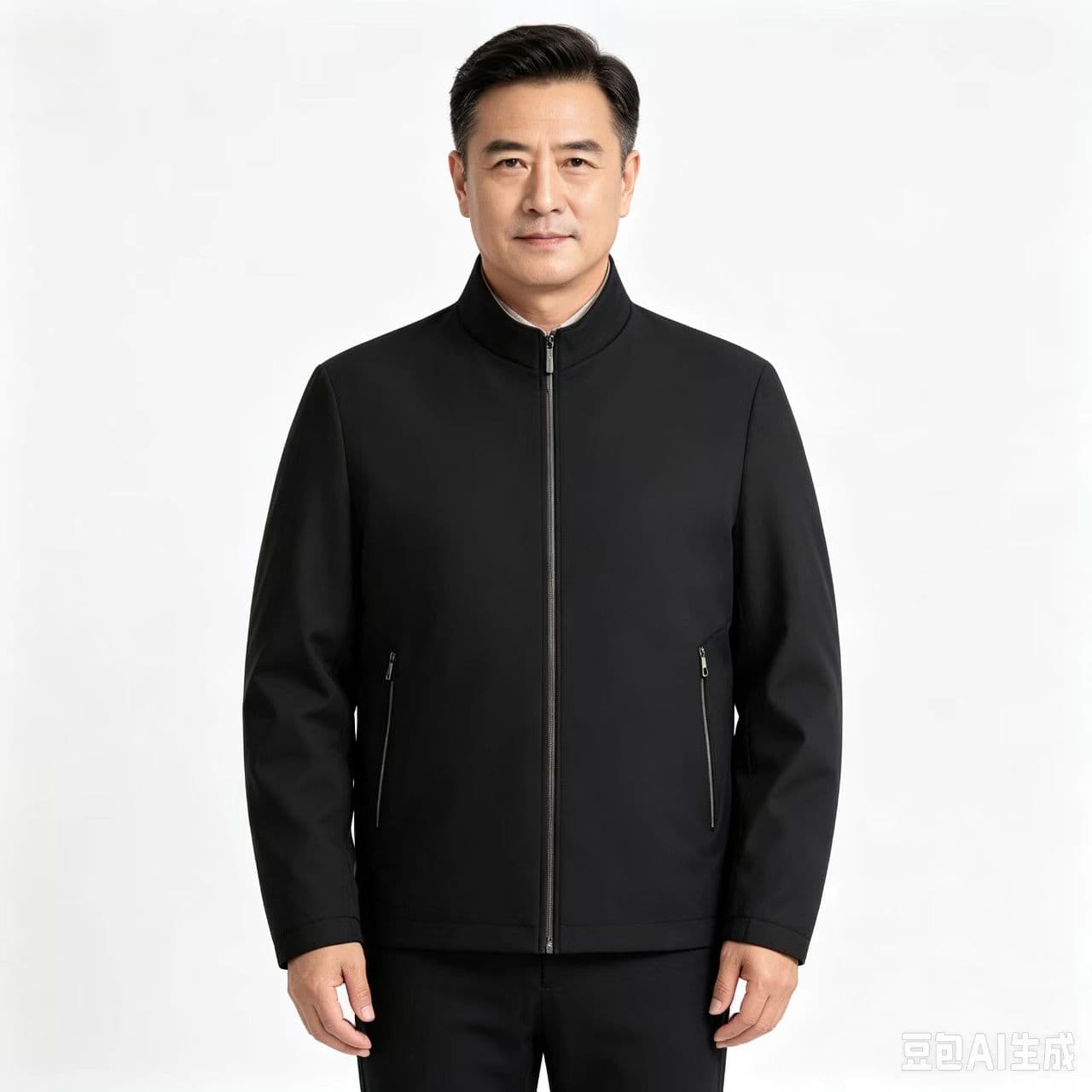 개체 봄 가을 새로운 남성 재킷 캐주얼 스탠드 칼라 재킷 루즈핏 중년 아빠 로드 중 트렌드 백 잡아라. 옷 상세 이미지 12