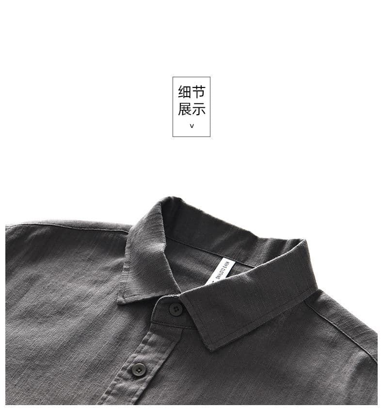 고급 센스 봄 가을 새로운 면 린넨 긴팔 셔츠 루즈핏 다용도 편안함 캐주얼 재킷 미니멀리즘 트렌드 맨위 상세 이미지 14