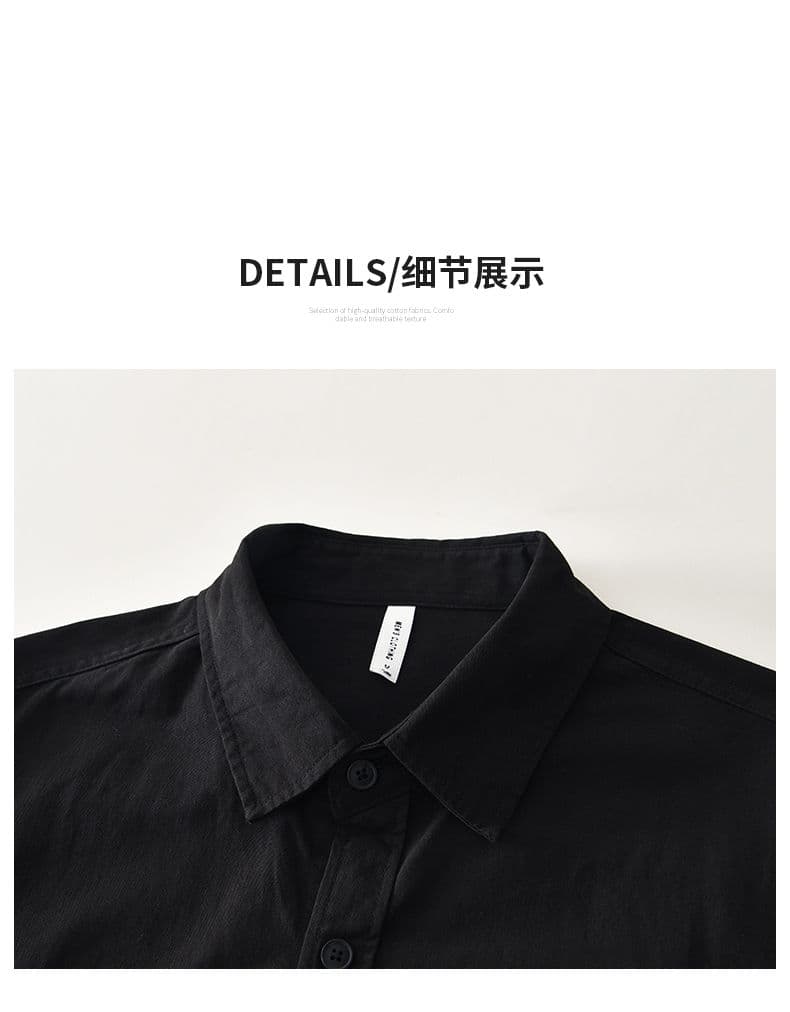 순면 새로운 남성 높음 제품 일본식 미니멀리즘 캐주얼 단색 주머니 셔츠 레트로 다용도 긴팔 루즈핏 재킷 상세 이미지 10