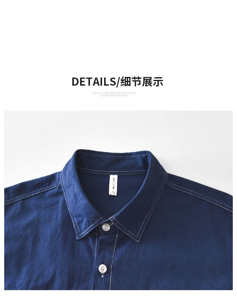 순면 새로운 남성 폭스 바겐 폴로 칼라 더블 주머니 긴팔 셔츠 품격 캐주얼 패션 다용도 면 소재 재킷 상세 이미지 10