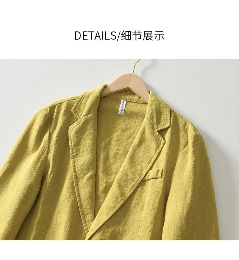 남성 봄 가을 새로운 비즈니스 캐주얼 루즈핏 패션 단색 단층 면 린넨 정장 다용도 맨위 높음 제품 재킷 상세 이미지 15