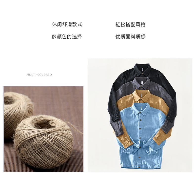 봄 가을 남성 새로운 높은 품질 면 린넨 미니멀리즘 단색 재킷 재킷 셔츠 레트로 루즈핏 캐주얼 야구 유니폼 상세 이미지 2