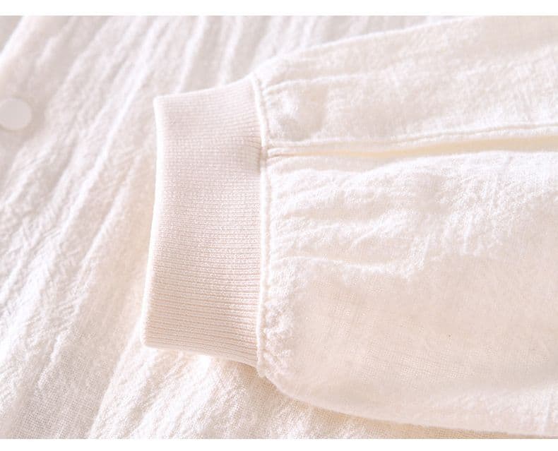새로운 봄 가을 면 린넨 캐주얼 셔츠 다용도 루즈핏 라미 폴로 칼라 긴팔 재킷 재킷 남성 조수 브랜드 셔츠 상세 이미지 17