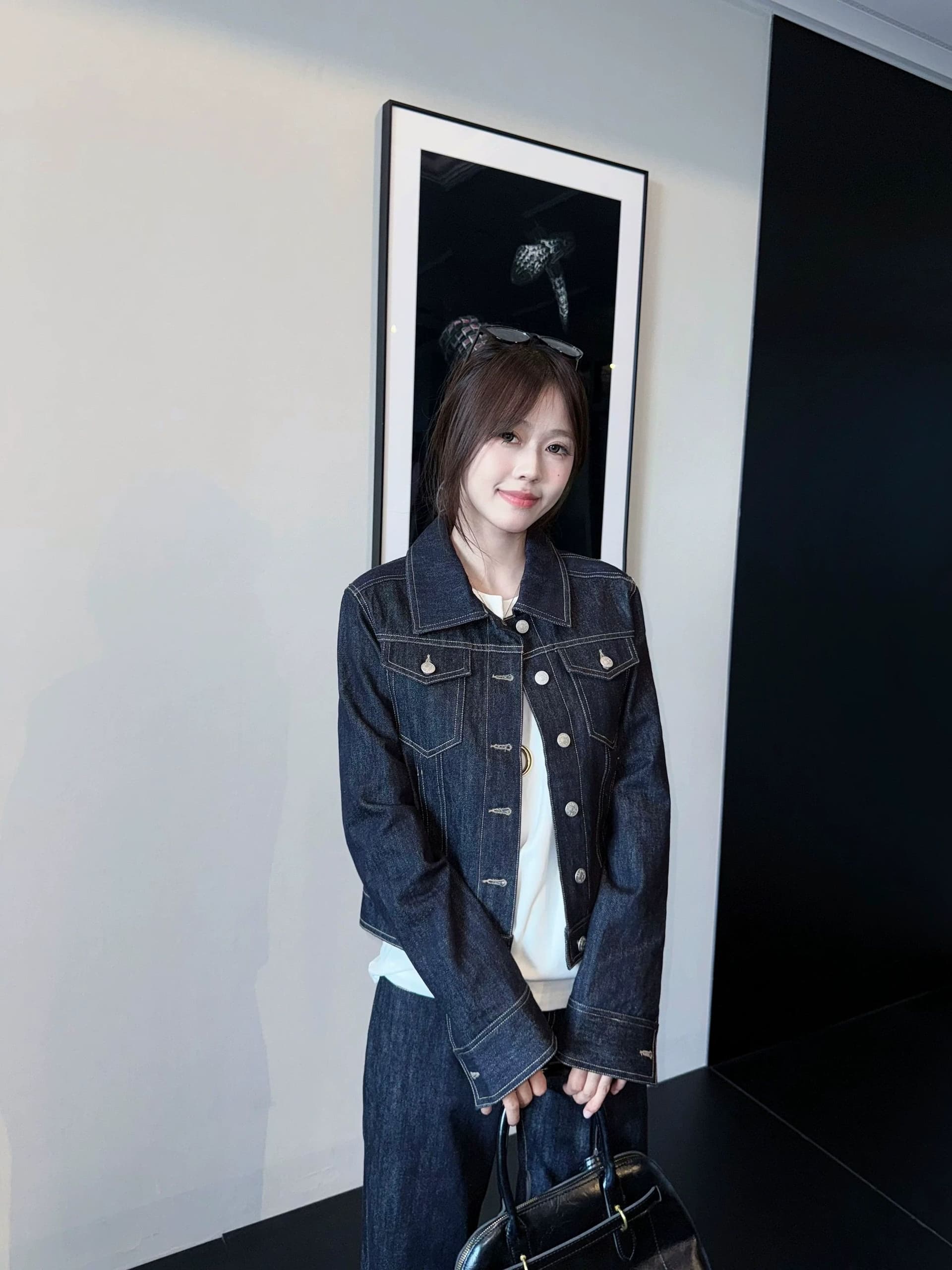 한 부서 고유 한 슈퍼 잘 생긴 원본 암소 색상 쇼트 스타일 카우보이 바깥 세트 여성 2026 새로운 가을 긍정적 인 어깨 재킷 오픈 가디건 이미지 2