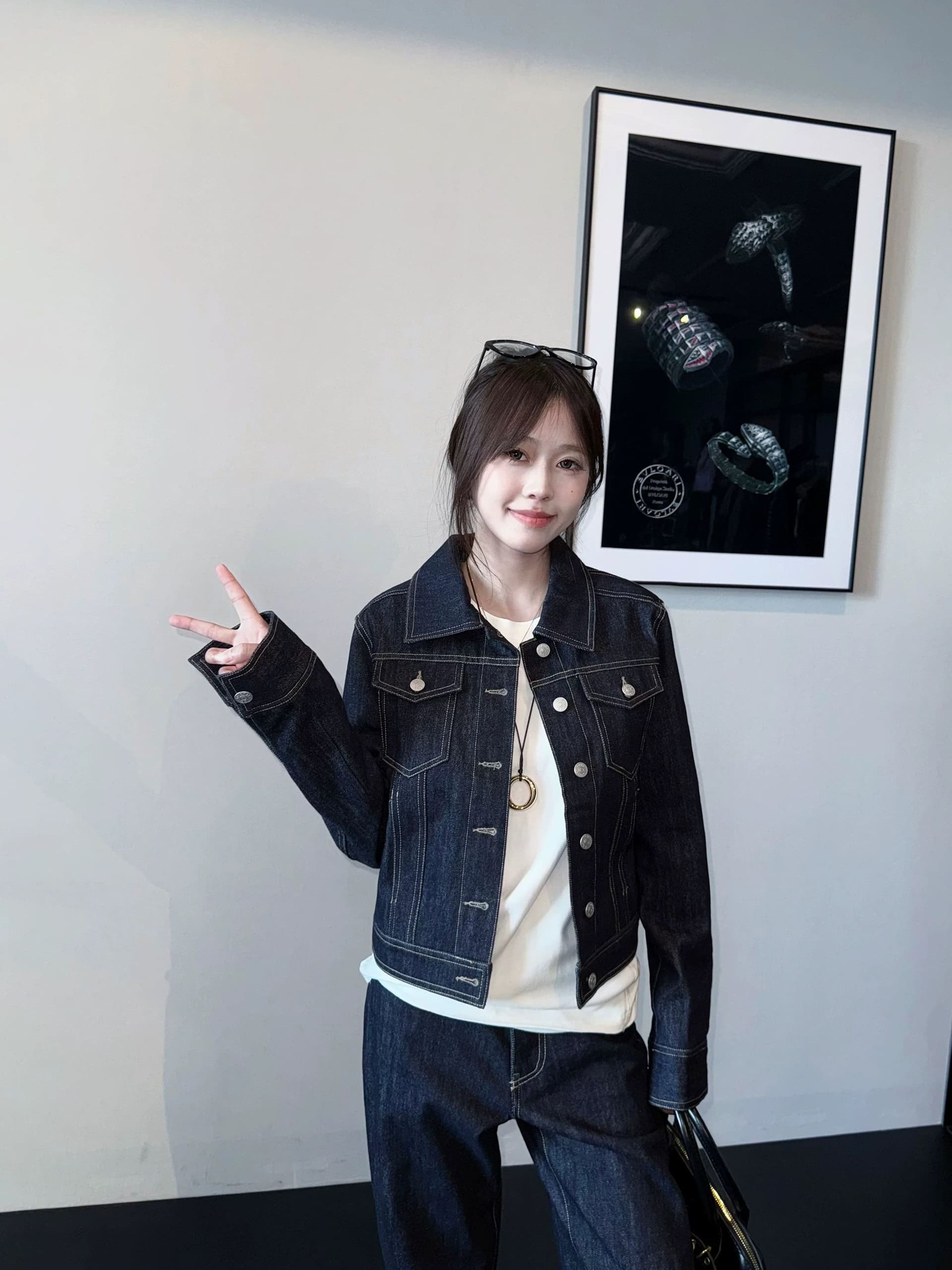 한 부서 고유 한 슈퍼 잘 생긴 원본 암소 색상 쇼트 스타일 카우보이 바깥 세트 여성 2026 새로운 가을 긍정적 인 어깨 재킷 오픈 가디건 상세 이미지 4