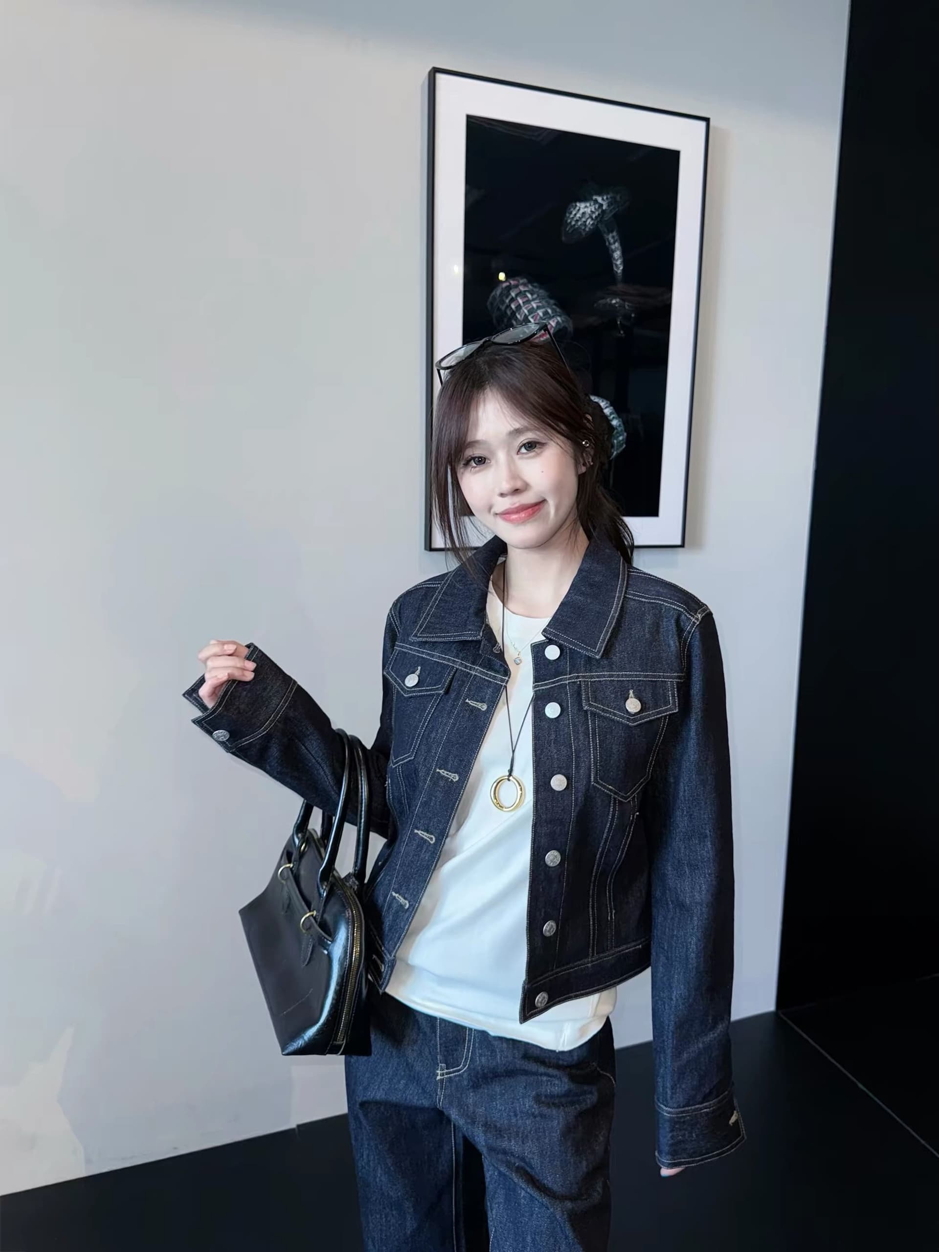 한 부서 고유 한 슈퍼 잘 생긴 원본 암소 색상 쇼트 스타일 카우보이 바깥 세트 여성 2026 새로운 가을 긍정적 인 어깨 재킷 오픈 가디건 상세 이미지 6