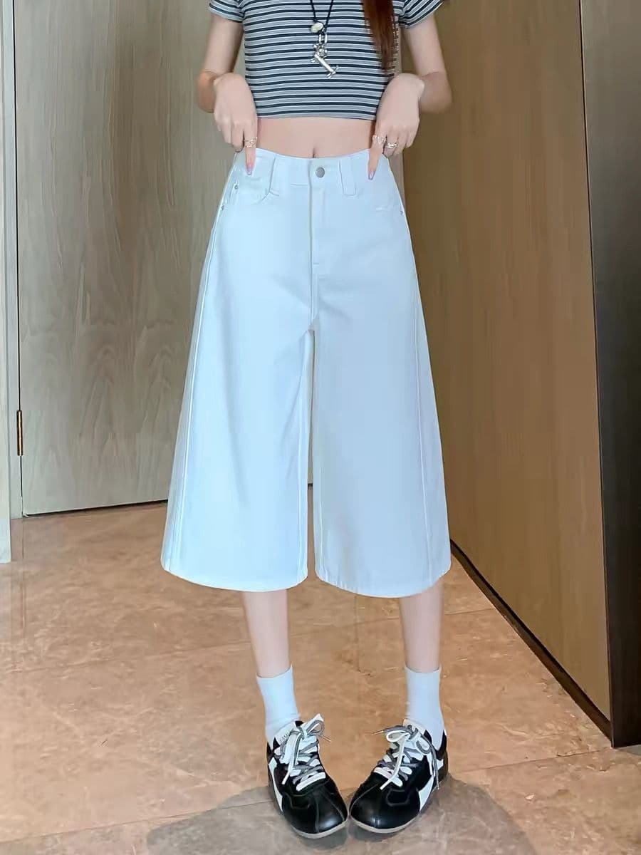 아메리칸 레트로 7 점 넓은 다리 청바지 여성 2026 여름 얇은 스타일 하이웨이스트 슬림해 보이는 루즈핏 스트레이트 6 점 바지 상세 이미지 3