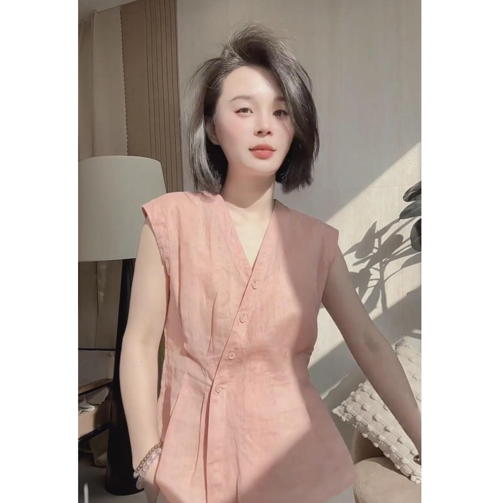 올해 인기 여름 새로운 새로운 중식 바람 루즈핏 민소매 여성 셔츠 패션 품격 다용도 맨위 상세 이미지 2