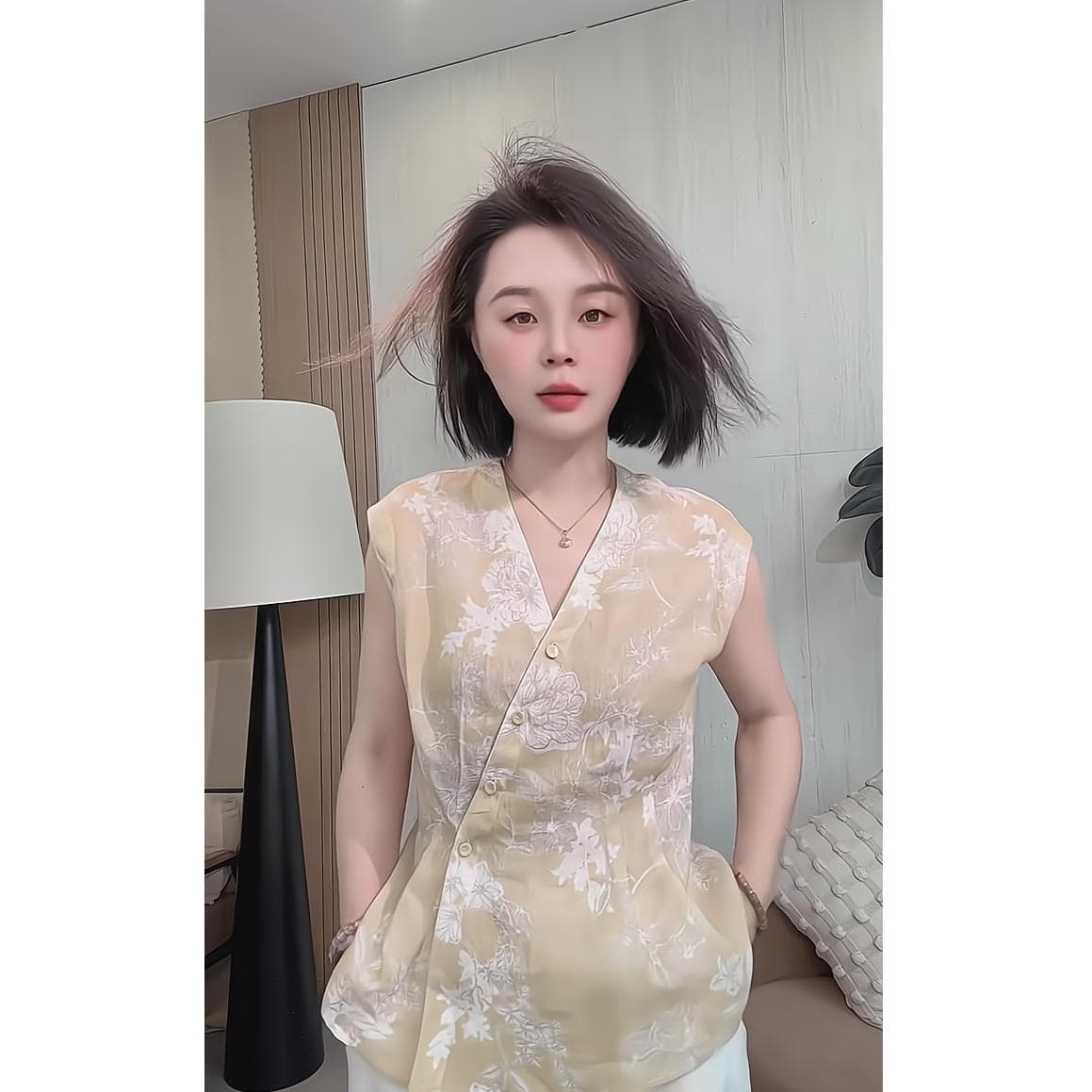 올해 인기 여름 새로운 새로운 중식 바람 루즈핏 민소매 여성 셔츠 패션 품격 다용도 맨위 이미지 3