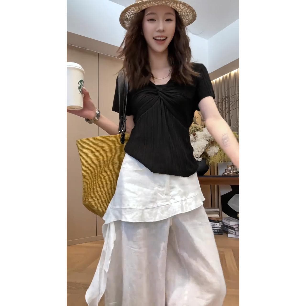 품격 전체 집합 착용 가져 가라. 여름 2026 새로운 한 부서 디자인 반팔 맨위 방귀 커튼 캐주얼 바지 투피스 슈트 상세 이미지 3