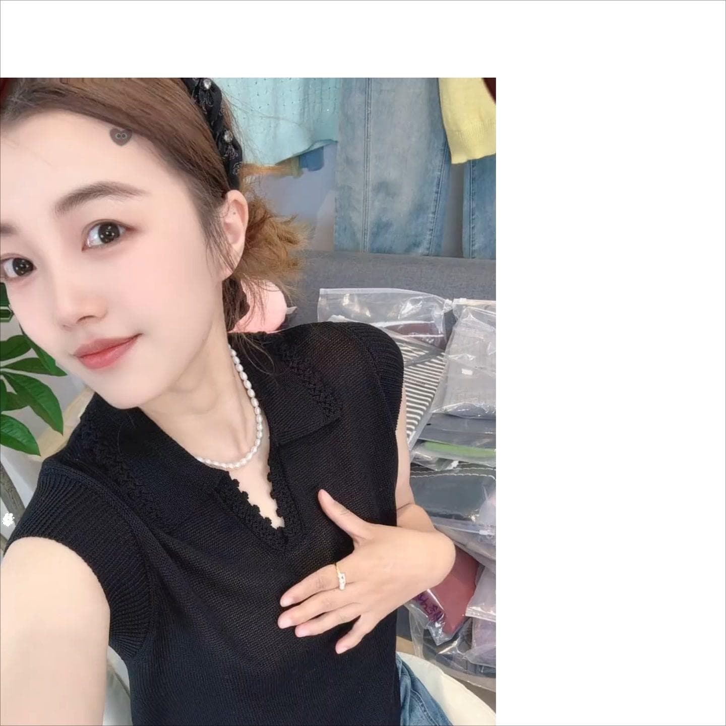 2026 여름 새로운 한 부서 폴로 칼라 반팔 니트 스웨터 여성 패션 품격 슬림해 보이는 다용도 연령 감소 캐주얼 맨위 상세 이미지 3