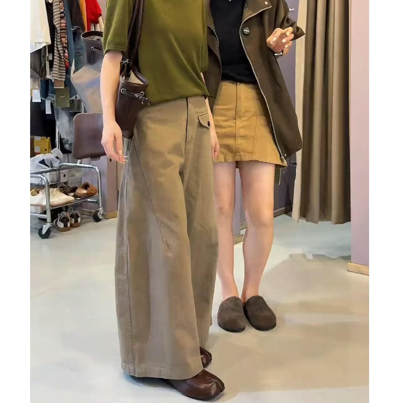 한 부서 바람 와이드 레그 팬츠 바지 아이들 2026 년 이른 가을 새로운 하이웨이스트 루즈핏 슬림해 보이는 다용도 캐주얼 청바지