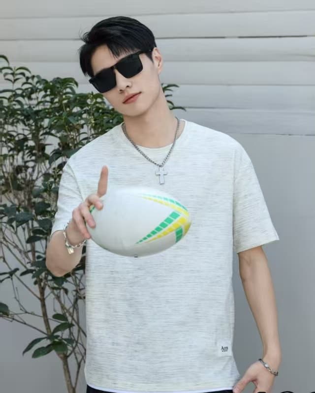 개체 높은 품질 티셔츠 남자 여름 새로운 청소년 잘 생긴 트렌드 라운드 넥 반팔 순면 루즈핏 맨위 티셔츠