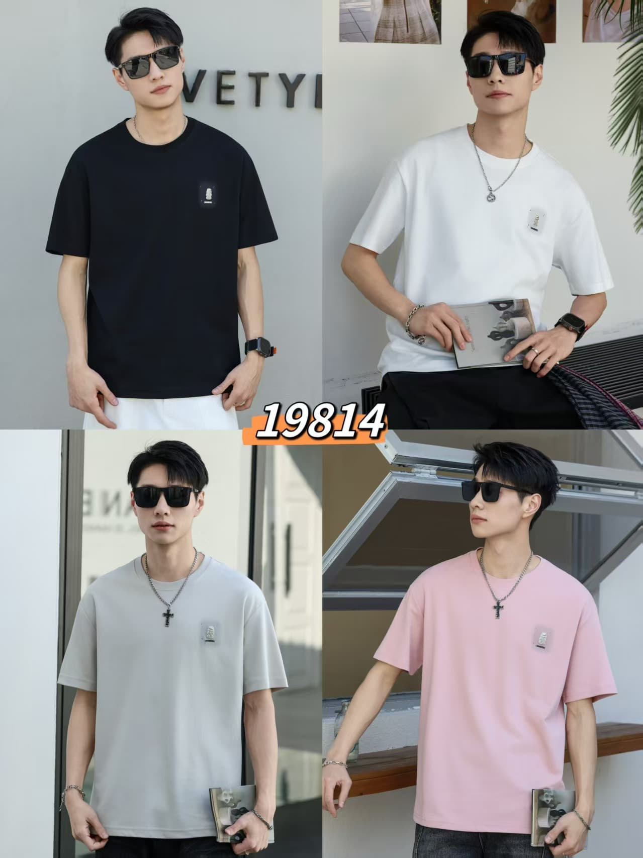 개체 높은 품질 티셔츠 남자 여름 새로운 청소년 잘 생긴 트렌드 라운드 넥 반팔 순면 루즈핏 맨위 티셔츠 상세 이미지 1