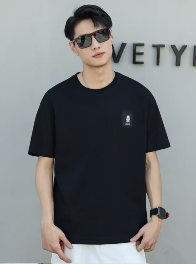 개체 높은 품질 티셔츠 남자 여름 새로운 청소년 잘 생긴 트렌드 라운드 넥 반팔 순면 루즈핏 맨위 티셔츠 상세 이미지 3