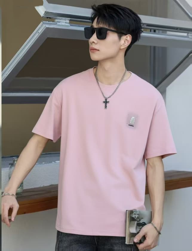 개체 높은 품질 티셔츠 남자 여름 새로운 청소년 잘 생긴 트렌드 라운드 넥 반팔 순면 루즈핏 맨위 티셔츠 상세 이미지 6