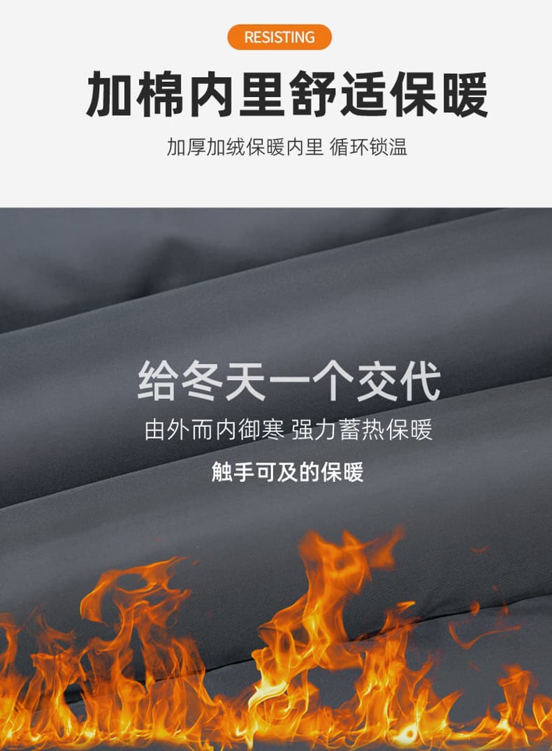 2026 국경 간 새로운 가을 겨울 두꺼운 후드 면 옷 남성 캐주얼 보온 재킷 방한 긴팔 면 의류 상세 이미지 2