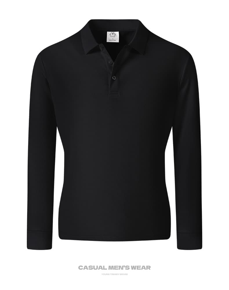 봄 가을 새로운 남성 POLO 셔츠 국경 간 유럽과 미국 폴로 칼라 긴팔 미니멀리즘 다용도 남성 의류 맨위 코치 작업복 상세 이미지 14