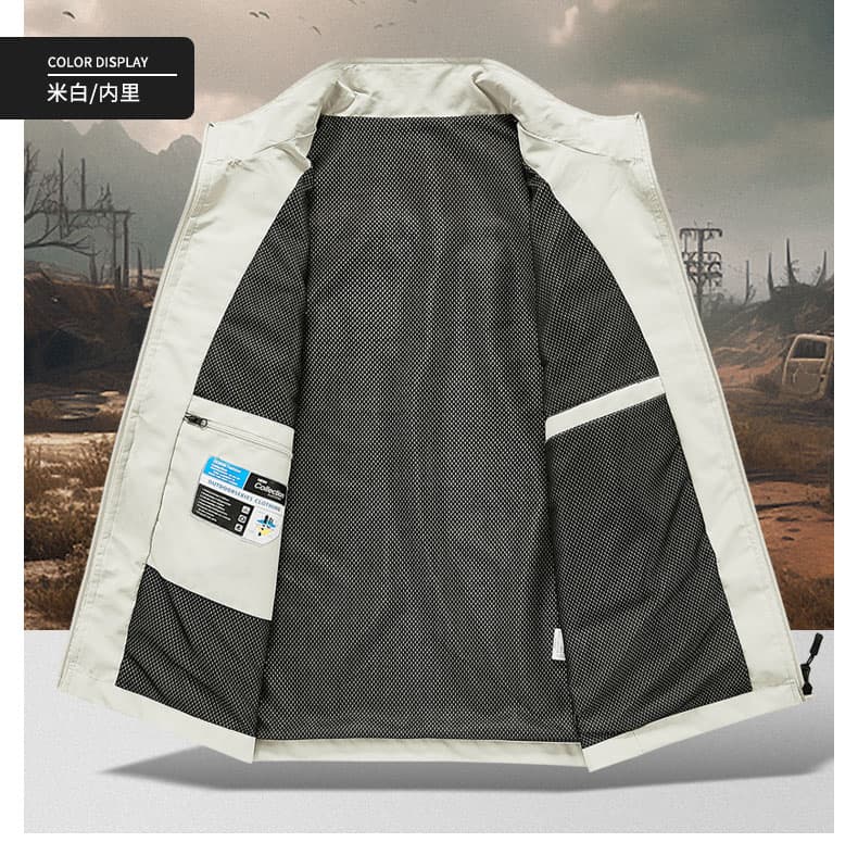 대외 무역 베스트 남자 2026 봄 가을 스탠드 칼라 야외 캐주얼 사진 촬영 낚시 조끼 기타 주머니 워크웨어 등산 어깨 상세 이미지 12