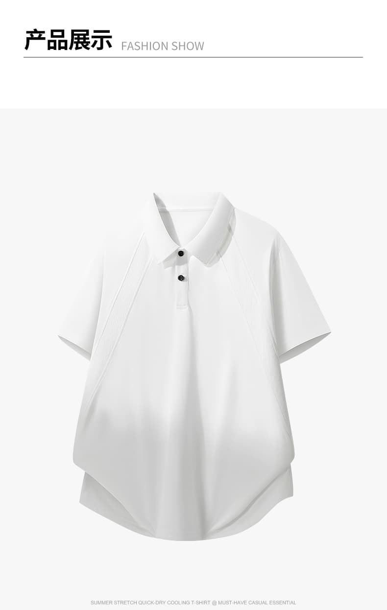 새로운 티셔츠 폭발 운동 트렌드 폴로 칼라 티셔츠 하프 지퍼 polo 반팔 구조 섹션 트렌드 캐주얼 맨위 상세 이미지 13