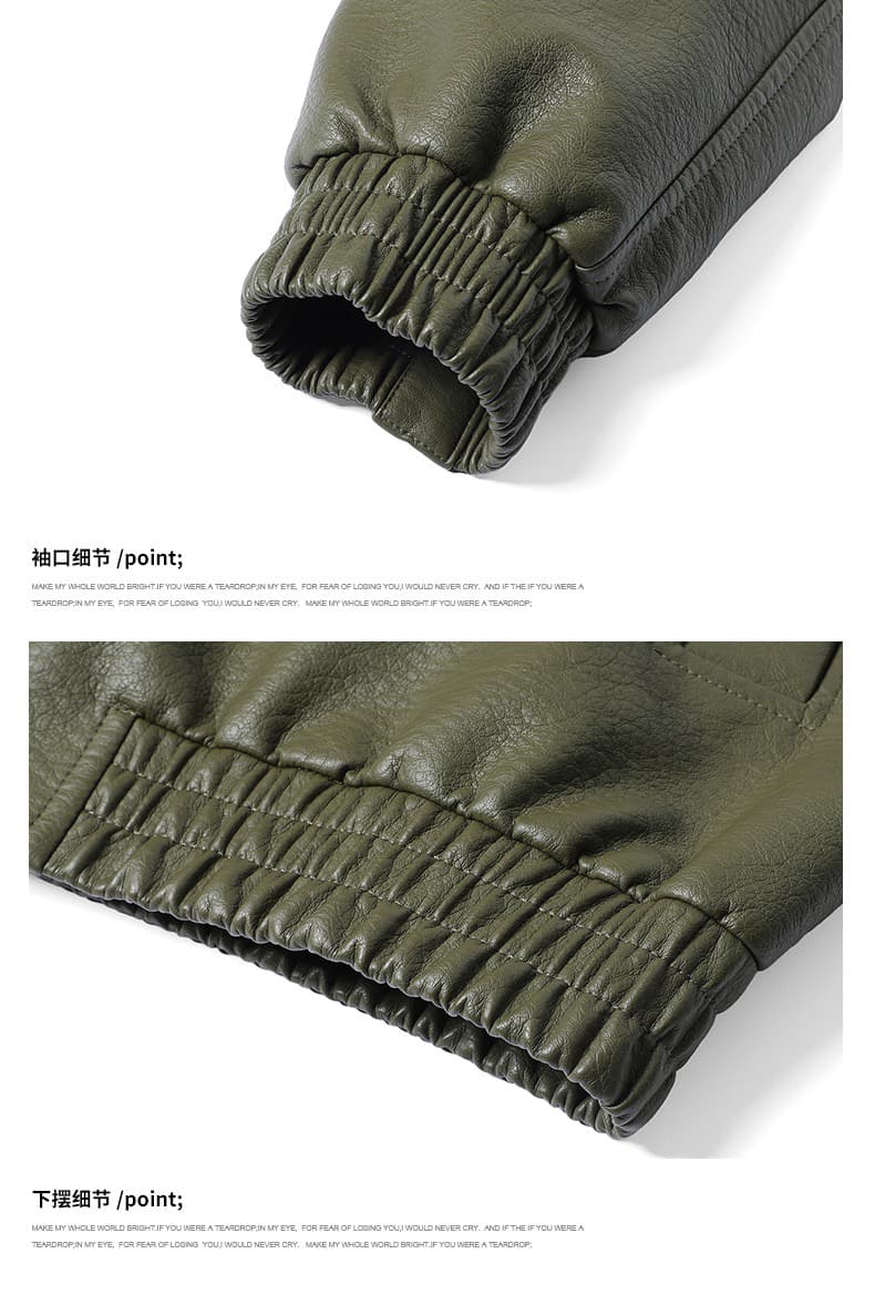 아마존 국경 간 밝은 얼굴 pu 가죽 자켓 재킷 남성 트렌드 폴로 칼라 가죽 재킷 재킷 아메리칸 오토바이 서비스 재킷 상세 이미지 12