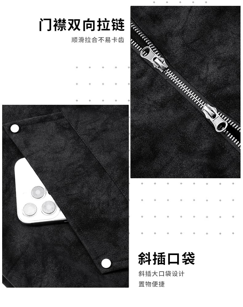 국경 간 XL 가죽 재킷 재킷 남성 2026 가을 겨울 새로운 가죽 자켓 한국 스타일 캐주얼 플라잉 오토바이 서비스 상세 이미지 8
