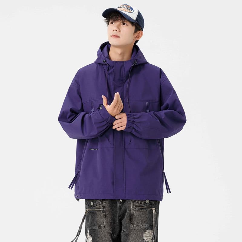 워크웨어 재킷 남성 봄 가을 야외 여행 후드 아메리칸 기능 산계 조수 브랜드 루즈핏 자켓 커플 섹션