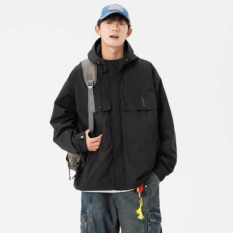 워크웨어 재킷 남성 봄 가을 야외 여행 후드 아메리칸 기능 산계 조수 브랜드 루즈핏 자켓 커플 섹션 이미지 5