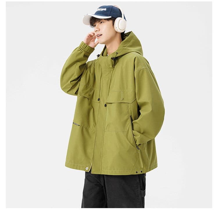워크웨어 재킷 남성 봄 가을 야외 여행 후드 아메리칸 기능 산계 조수 브랜드 루즈핏 자켓 커플 섹션 상세 이미지 6