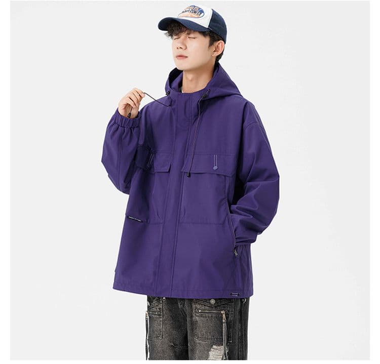 워크웨어 재킷 남성 봄 가을 야외 여행 후드 아메리칸 기능 산계 조수 브랜드 루즈핏 자켓 커플 섹션 상세 이미지 9