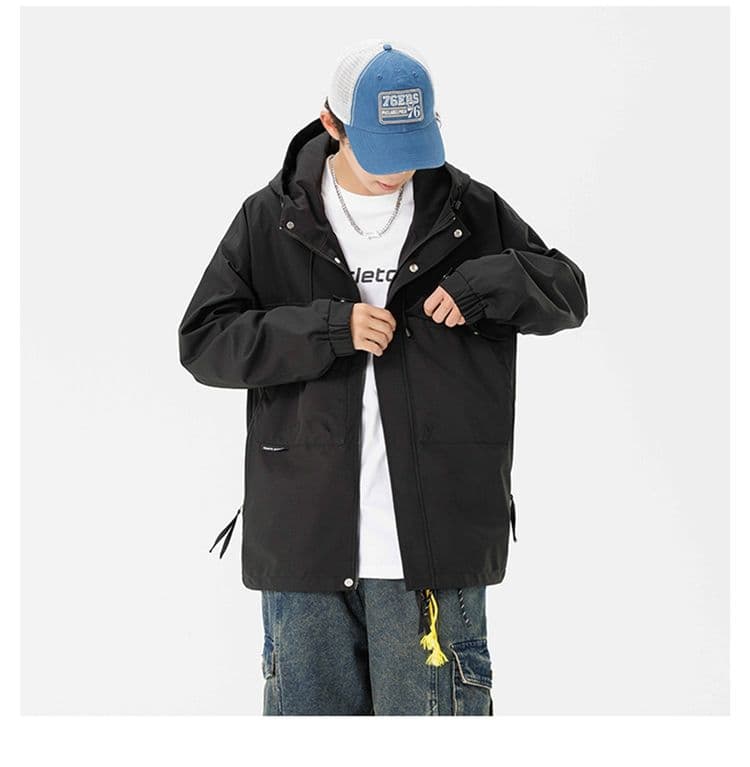 워크웨어 재킷 남성 봄 가을 야외 여행 후드 아메리칸 기능 산계 조수 브랜드 루즈핏 자켓 커플 섹션 상세 이미지 24