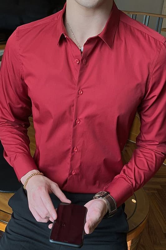 봄 여름 가을 겨울 새로운 셔츠 남성 몸매 가꾸기 사업 수정 로드 중 화이트 긴팔 인치 출근 출퇴근 경력 셔츠 이미지 6