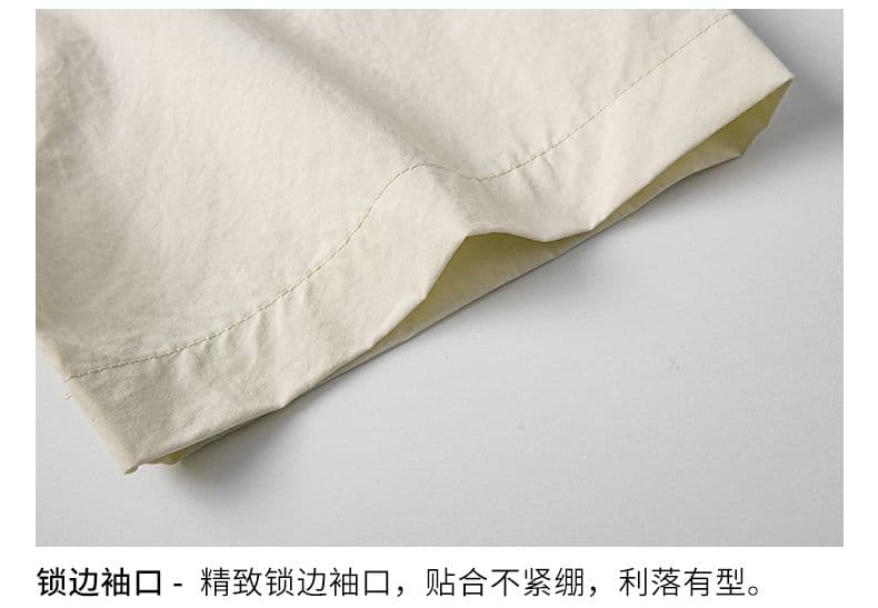 새로운 조수 브랜드 반팔 셔츠 남성 여름 루즈핏 캐주얼 단색 미니멀리즘 워크웨어 셔츠 다용도 폴로 칼라 맨위 상세 이미지 11