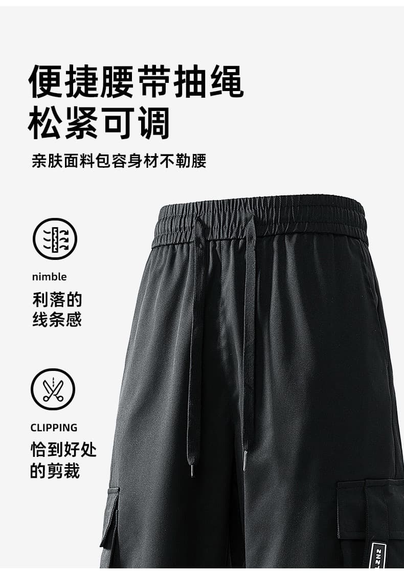 2026 아메리칸 캐주얼 바지 봄 가을 낙하산 병 바지 남자 루즈핏 워크웨어 아웃도어 팬츠 청소년 다용도 야외 운동 바지 상세 이미지 4