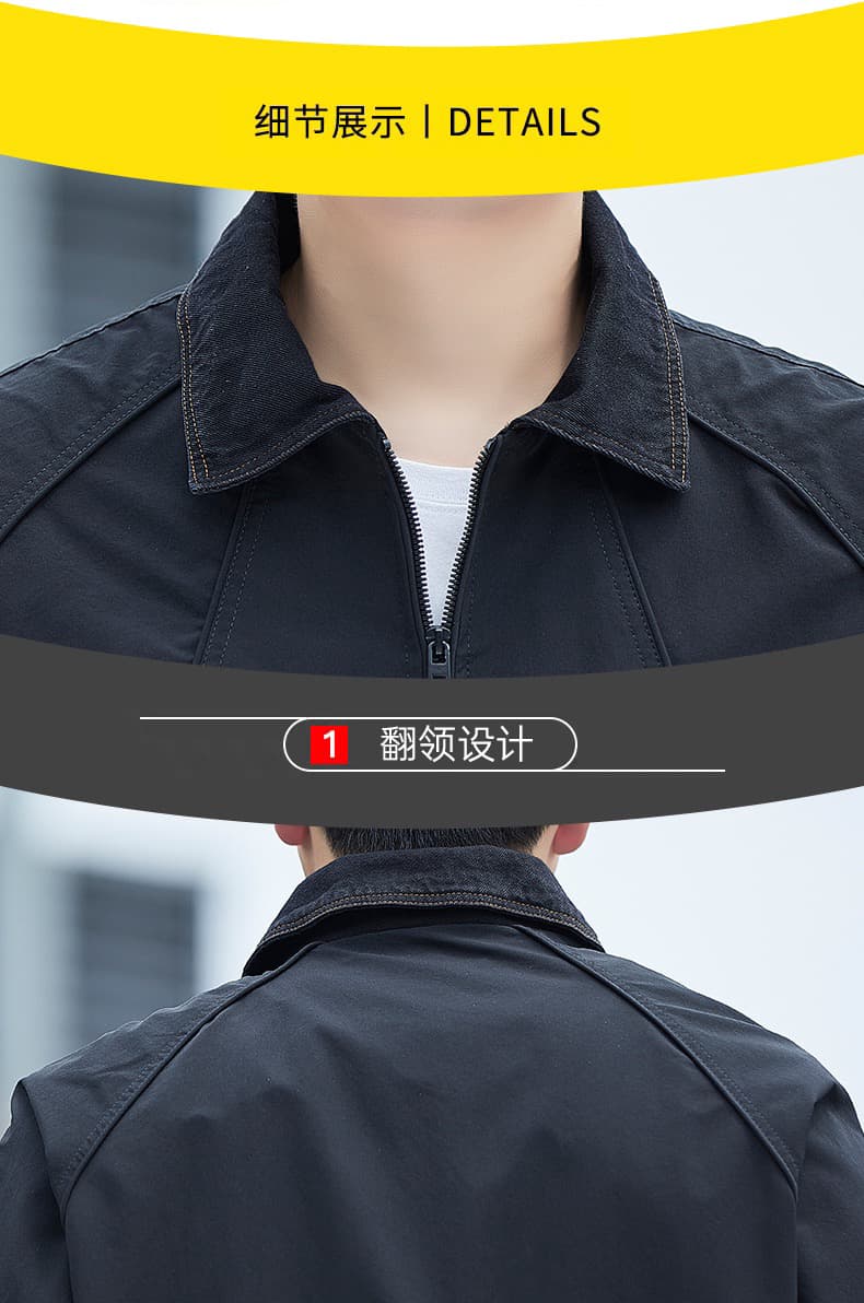 남성 캐주얼 재킷 재킷 2026 봄 가을 새로운 워크웨어 폴로 칼라 재킷 패션 패치워크 오픈 가디건 맨위 남자 상세 이미지 14