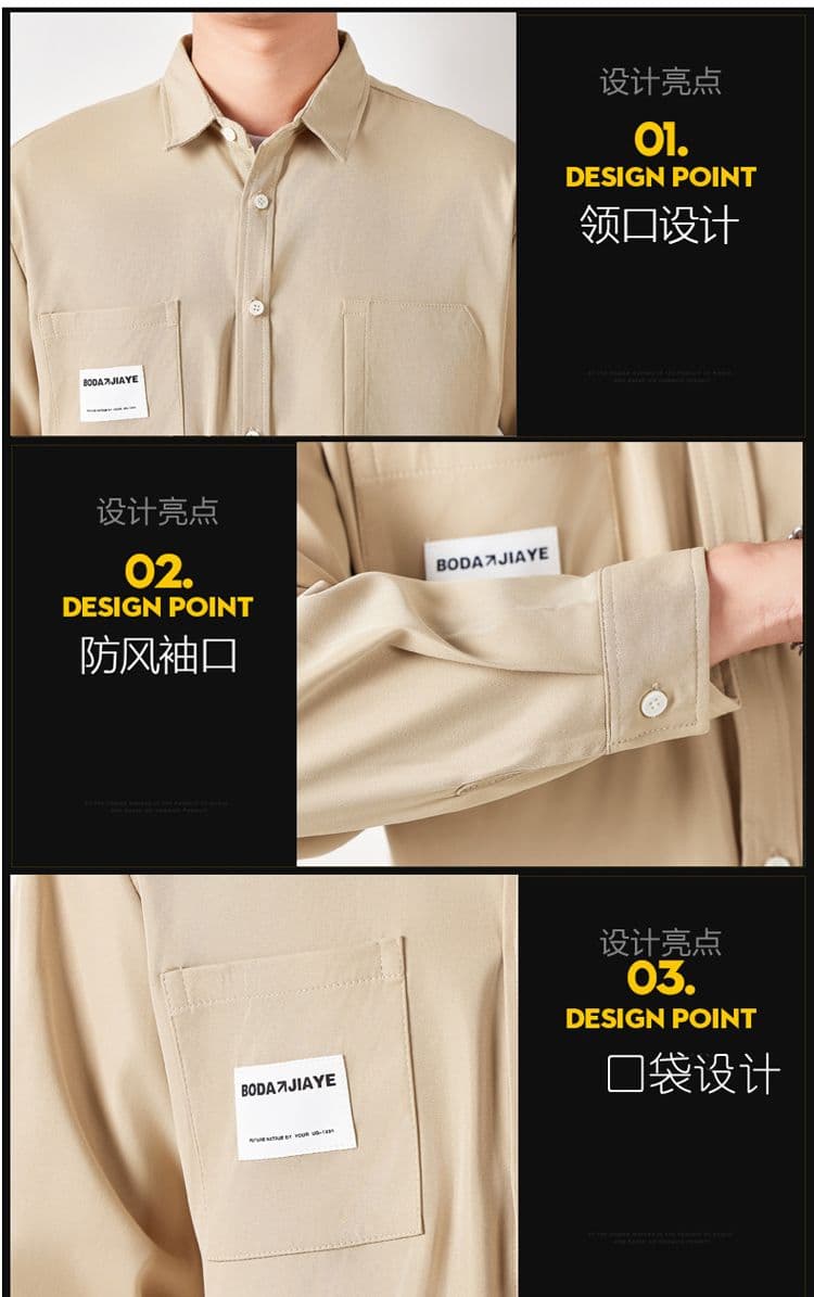 재킷 셔츠 이중 용도 가을 겨울철 새로운 긴팔 항구 바람 루즈핏 에디션 트렌드 맨위 단색 남성 인사이드 착용 외출용 상세 이미지 3