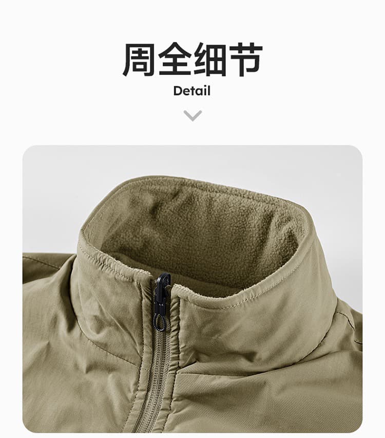 양면 착용 남성 털이 있는 베스트 가을 겨울 XL m-8xl 기타 주머니 어깨 국경 간 야외 조끼 자켓 상세 이미지 23