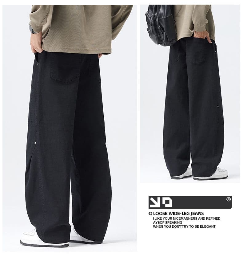 아메리칸 레트로 순면 모통이 칼 바지 남성 가을 겨울 새로운 넓은 다리 다용도 캐주얼 패션 루즈핏 조수 브랜드 스트레이트 팬츠 상세 이미지 16