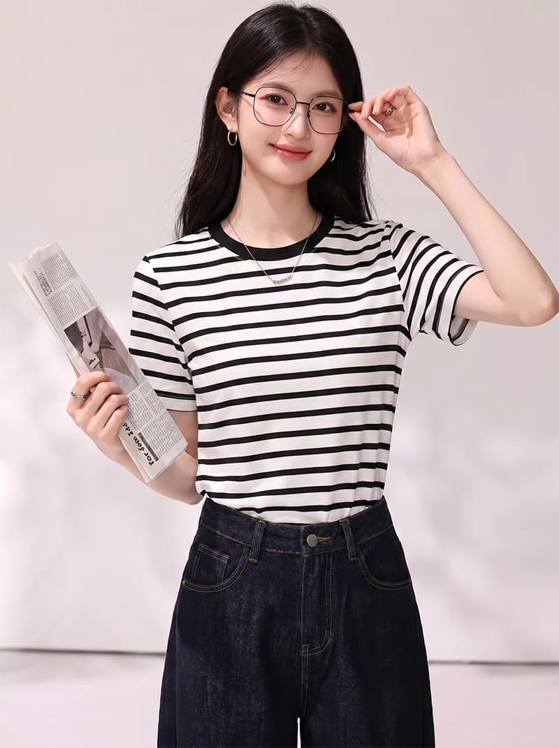 실사 있음 2026 새로운 폭발 루즈핏 디자인 센스 작은 대중 ovresize 슬림해 보이는 반팔 티셔츠 상세 이미지 3