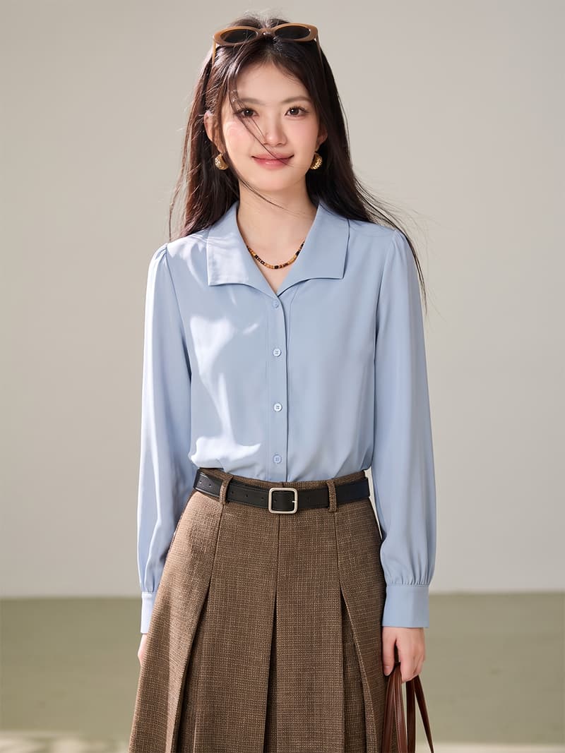 실사 2026 가을 직장 빛 요리 한 바람 면접 긍정적 인 로드 중 셔츠 고급 센스 출퇴근 맨위 상세 이미지 3