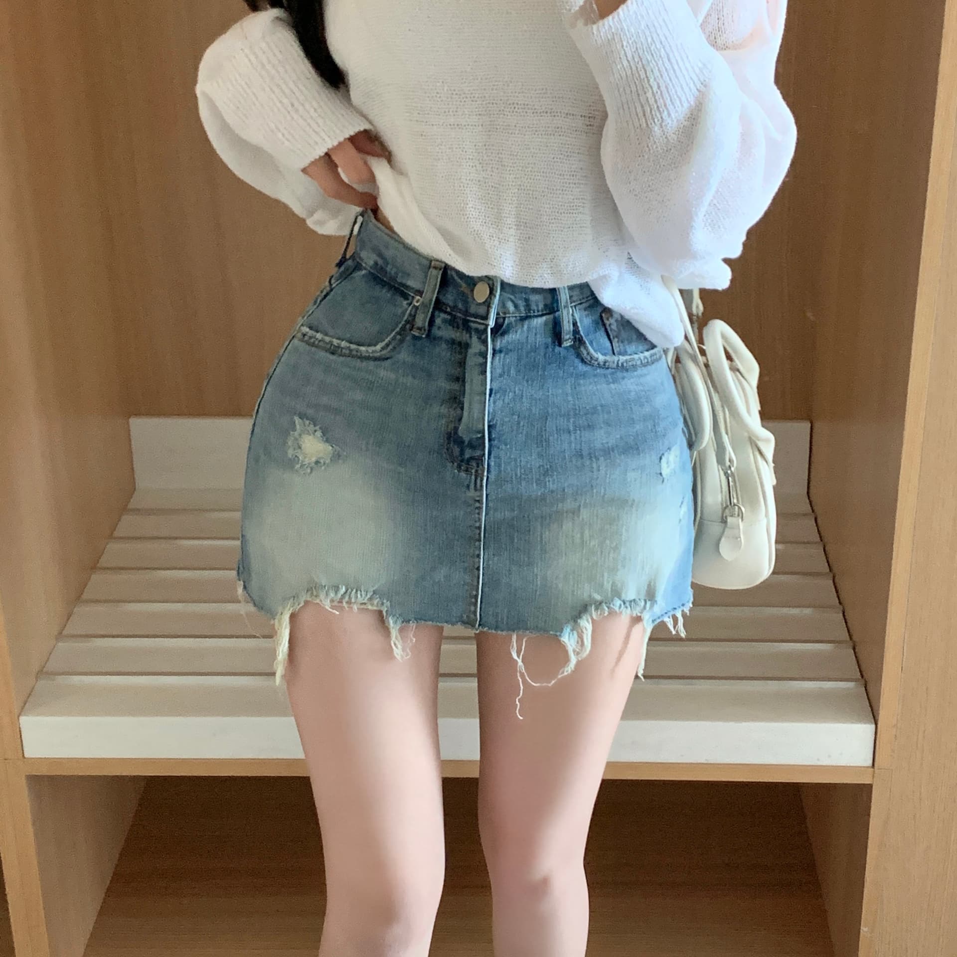 한국 스타일 얇은 스타일 마이크로 ~을 통해 오프숄더 나비 매듭 보트넥 얼음 실크 자외선 차단 풀오버 니트 스웨터 여성 짧은 풀오버 상세 이미지 15