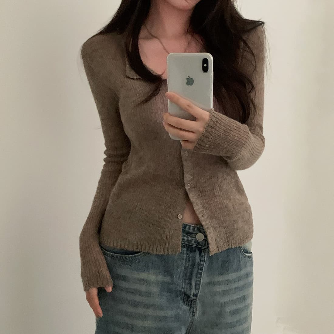 실사 봄 여름 한국 스타일 얇은 스타일 니트 재킷 오픈 가디건 몸매 가꾸기 순수한 욕망 섹시함 블라우스 마이크로 ~을 통해 긴팔 스웨터 여성 이미지 3