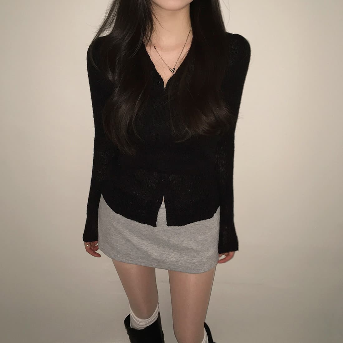 실사 봄 여름 한국 스타일 얇은 스타일 니트 재킷 오픈 가디건 몸매 가꾸기 순수한 욕망 섹시함 블라우스 마이크로 ~을 통해 긴팔 스웨터 여성 상세 이미지 20